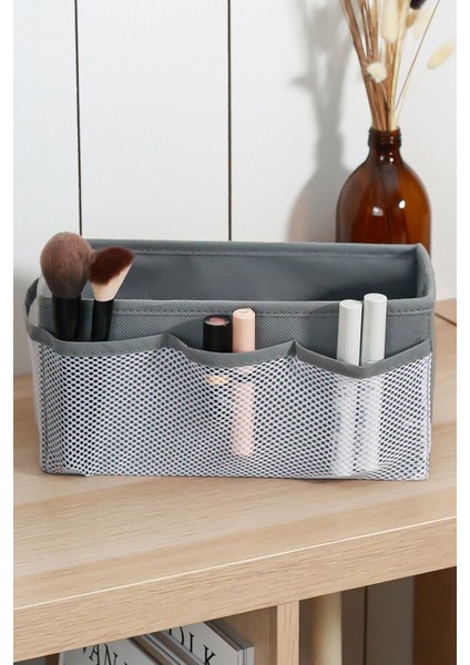 2'li Gri Makyaj ve Kozmetik Organizer Seti, Şık ve Düzenli Saklama Çözümü modelleri