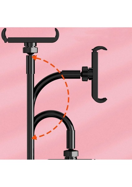 Döner Masaüstü Telefon ve Tablet Tutucu, Siyah, 360° Hareketli, Pratik ve Şık Tasarım