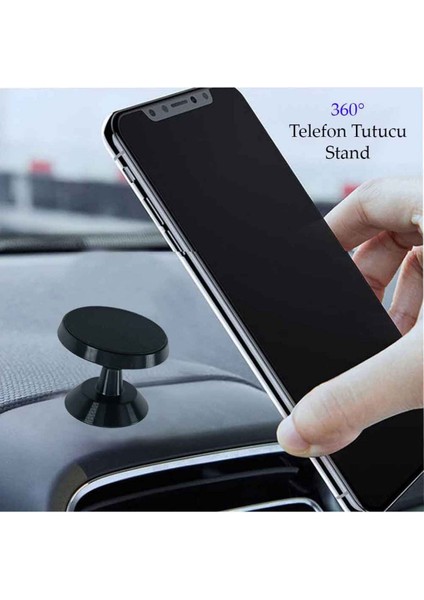 Manyetik araç telefon tutucu, siyah, güvenli ve pratik kullanım, 6 ay garanti