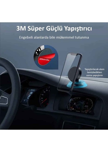 Manyetik araç telefon tutucu, siyah, güvenli ve pratik kullanım, 6 ay garanti