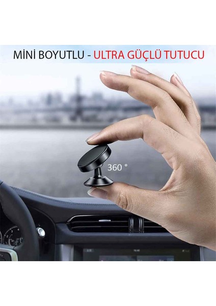 Manyetik araç telefon tutucu, siyah, güvenli ve pratik kullanım, 6 ay garanti