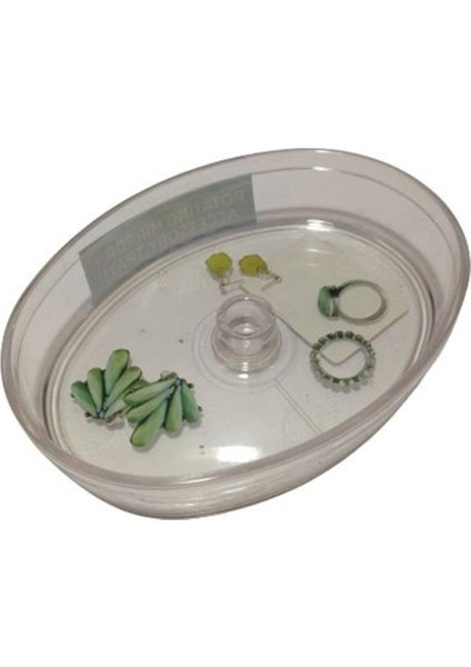 Şeffaf Oval Kozmetik ve Takı Düzenleyici, 18x11x3cm, Akrilik, Turuncu fiyatları