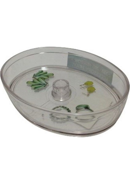 Şeffaf Oval Kozmetik ve Takı Düzenleyici, 18x11x3cm, Akrilik, Turuncu fırsatları