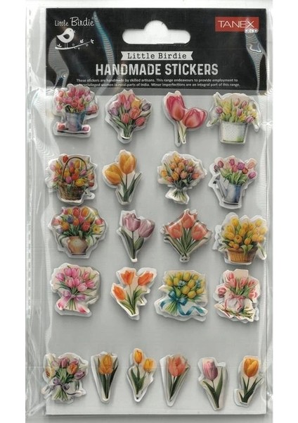 Tanex Handmade TNX-28012 Dekoratif Etiketler - Silikon Çiçekler Serisi Stıcker - Tekli