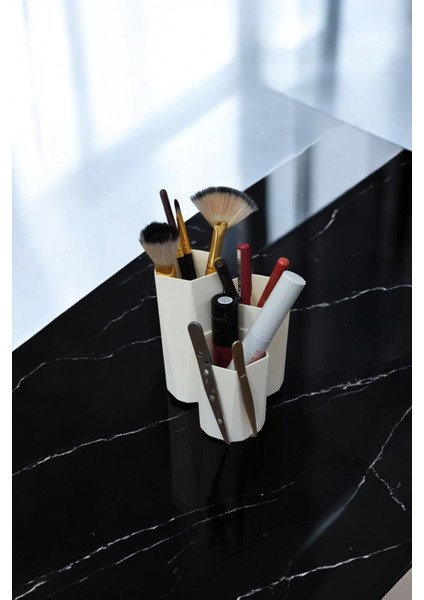 Çok Amaçlı Makyaj ve Fırçalık Düzenleyici, Beyaz, 2 Parça, Pratik Organizer fiyatları