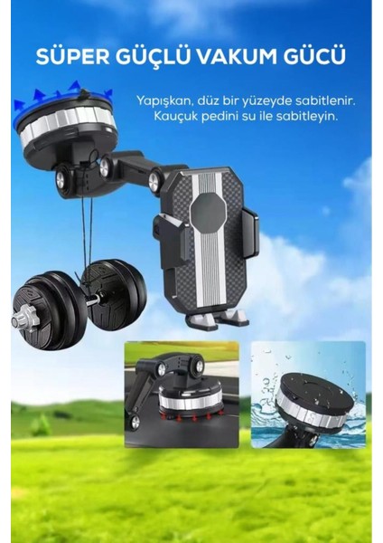 Siyah 360° Döner Vakumlu Telefon Tutucu, Pratik ve Güçlü Tasarım modelleri