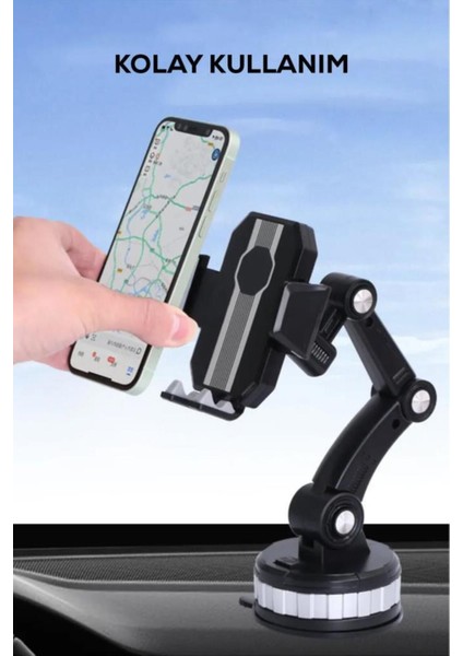 Siyah 360° Döner Vakumlu Telefon Tutucu, Pratik ve Güçlü Tasarım fırsatları