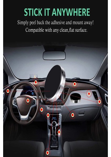 Mini mıknatıslı araç içi telefon tutucu, siyah, dayanıklı ve şık tasarım fırsatları