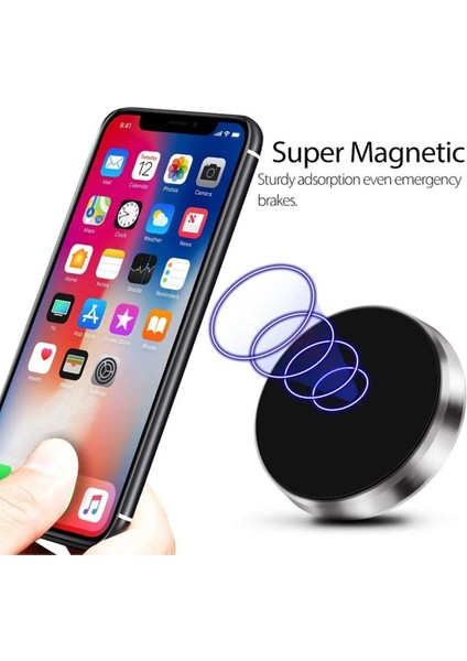 Mini mıknatıslı araç içi telefon tutucu, siyah, dayanıklı ve şık tasarım indirimleri