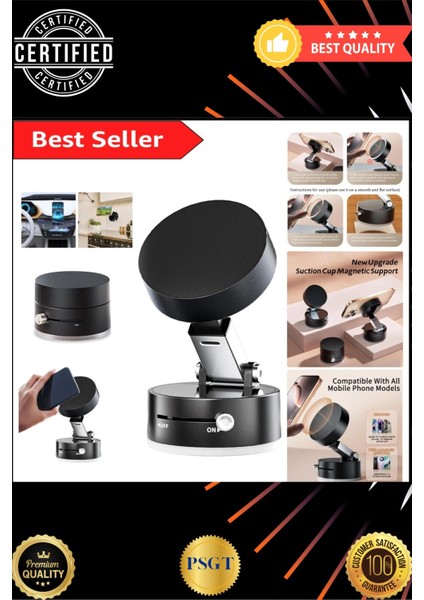 Ayarlanabilir araç ve her yerde kullanım tutucu, siyah renk, vantuzlu, 6 ay garanti