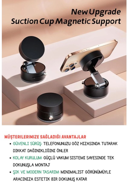 Ayarlanabilir araç ve her yerde kullanım tutucu, siyah renk, vantuzlu, 6 ay garanti fırsatları