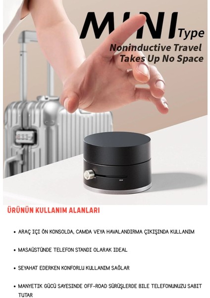 Ayarlanabilir araç ve her yerde kullanım tutucu, siyah renk, vantuzlu, 6 ay garanti