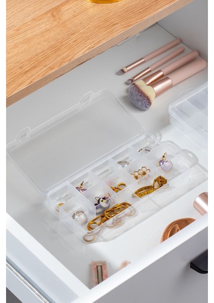 Turuncu Çok Amaçlı 4 Bölmeli Şeffaf Takı Organizer Kapağıyla Düzenleyici fiyatları