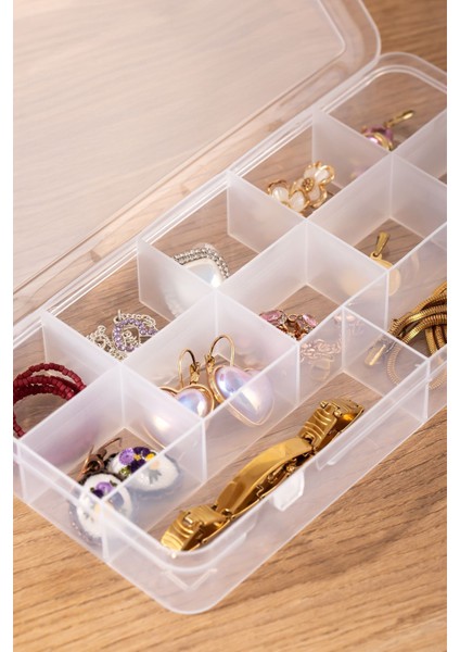 Turuncu Çok Amaçlı 4 Bölmeli Şeffaf Takı Organizer Kapağıyla Düzenleyici modelleri