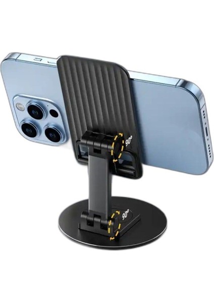 Dönebilen ayarlanabilir metal telefon ve tablet tutucu, siyah renk, 2 yıl garanti fırsatları