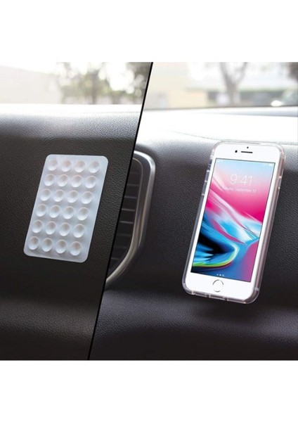 Toz pembe vakumlu silikon telefon tutucu, aynaya yapışır, kaymaz, pratik kullanım sağlar fırsatları