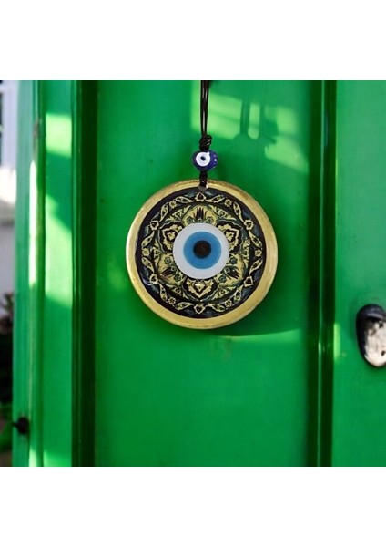 Lale Desenli Altın Rengi Nazar Boncuklu Füzyon Cam Duvar Dekoru modelleri