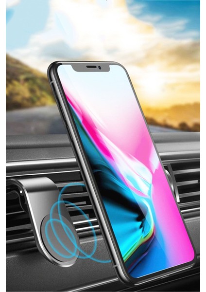 Mıknatıslı hava çıkışına uyumlu şık telefon tutucu, beyaz renk