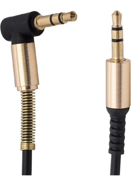 3.5 mm Metal Başlıklı Erkek/erkek L Uçlu Jack Girişli Aux Stereo Ses Aktarma Kablosu (4390) indirimleri
