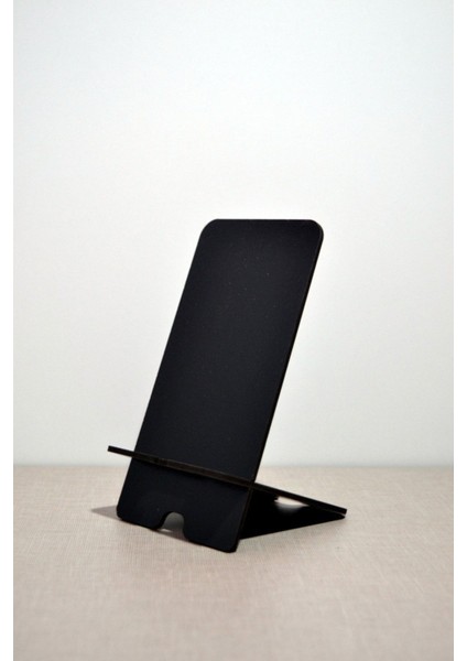 Şık ahşap masa üstü telefon ve tablet tutucu, siyah renkli, dayanıklı tasarım fiyatları