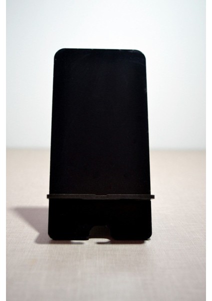 Şık ahşap masa üstü telefon ve tablet tutucu, siyah renkli, dayanıklı tasarım indirimleri