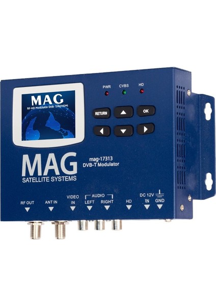 Mag MG-17313 LCD Ekranlı Hd-Rf Converter Full Hd Dvb-T Encoder Modulator (Dvb-T/av/hdmı) (4390)