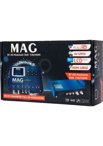 Mag MG-17313 LCD Ekranlı Hd-Rf Converter Full Hd Dvb-T Encoder Modulator (Dvb-T/av/hdmı) (4390)
