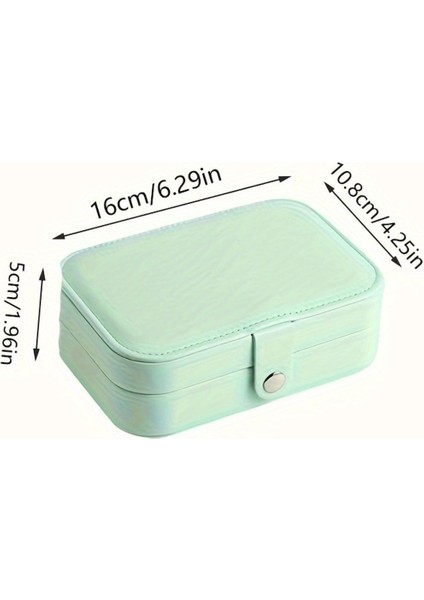 Yeşil Dikdörtgen Takı Kutusu, Bölmeli, Seyahat Düzenleyici, Kumaş, Parça Sayısı: 1 fiyatları