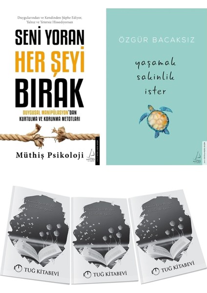 Seni Yoran Her Şeyi Bırak ve Yaşamak Sakinlik Ister 2li Set Özgür Bacaksız + Hediyeli