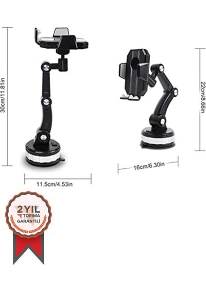Siyah 360° Dönen Araç Telefon Tutucu, Güçlü ve Güvenilir, 2 Yıl Garanti fırsatları