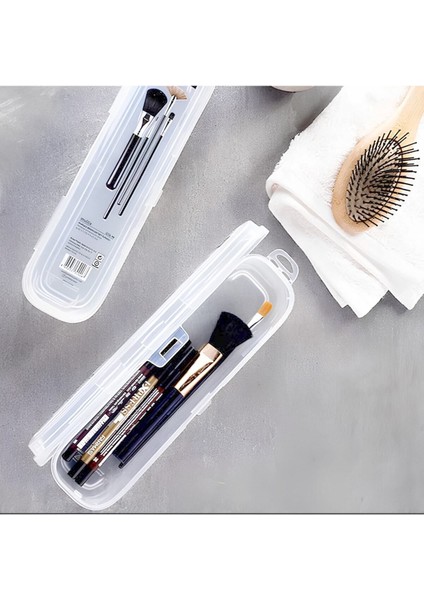 Şeffaf seyahat makyaj fırça kutusu, şık ve pratik taşıma için ideal