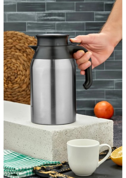 2 Litre Çift Kat Paslanmaz Çelik Termos – Çay & Kahve Termosu | Kamp, Piknik, Okul Için Uygun