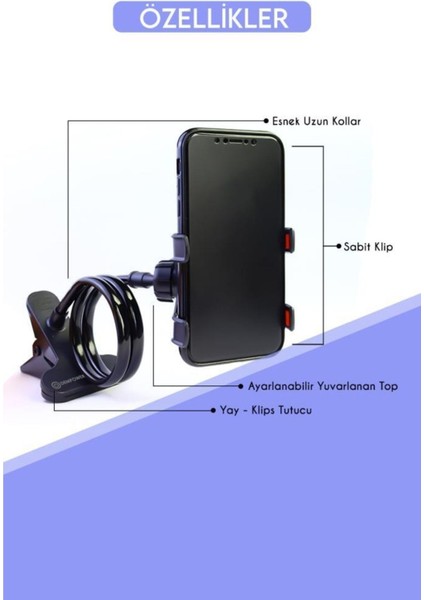 Şık Siyah Akrobat Telefon Tutucu ile Kolay ve Güvenli Kullanım fırsatları