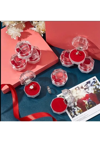 Kırmızı plastik yüzük kutusu, şık ve kullanışlı saklama çözümü modelleri