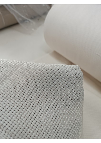 Modern Hasır Keten Fon Perde -Pilesiz Dikim - Koyu Krem - UU500 fırsatları