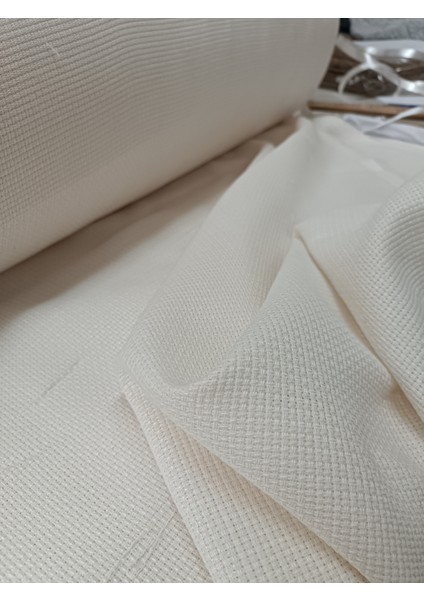 Modern Hasır Keten Fon Perde -Pilesiz Dikim - Koyu Krem - UU500