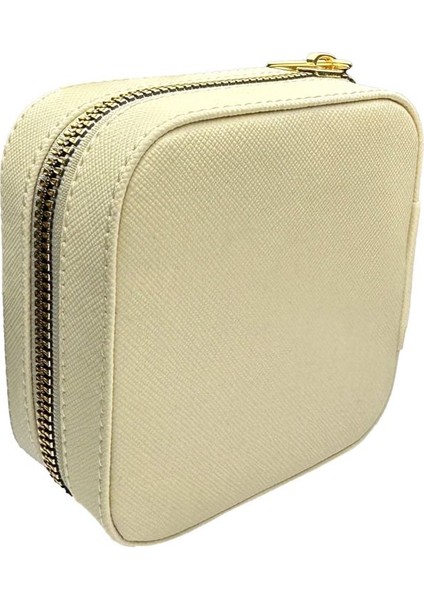 Şık ve pratik takı saklama kutusu, bej renk, kumaş tasarım, düzenleyici aksesuar fiyatları