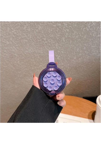 Mor çok fonksiyonlu vakumlu telefon tutucu, güçlü yapışma ve şık tasarım ile kullanım keyfi