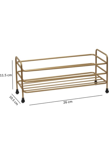 Şık Çok Amaçlı Eskitme Altın Renkli Metal Düzenleyici Raf, 1 Parça modelleri