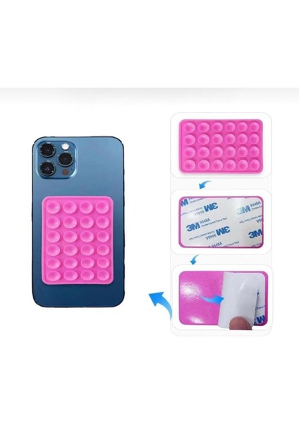 Gri silikon telefon tutucu, güçlü yapışkan ve vantuzlu tasarım, dayanıklı kullanım sağlar fırsatları