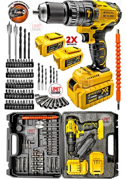 Germany Thechnology 36VFX Çelik Mandren Extreme Darbeli Çift Akülü Şarjlı Vidalama Bitsset Matkap fırsatları