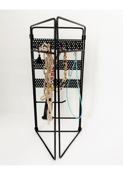 Siyah Katlamalı Takı Düzenleyici, Metal, 3 Parça, Ekru, Pratik ve Şık Saklama Yöntemi modelleri