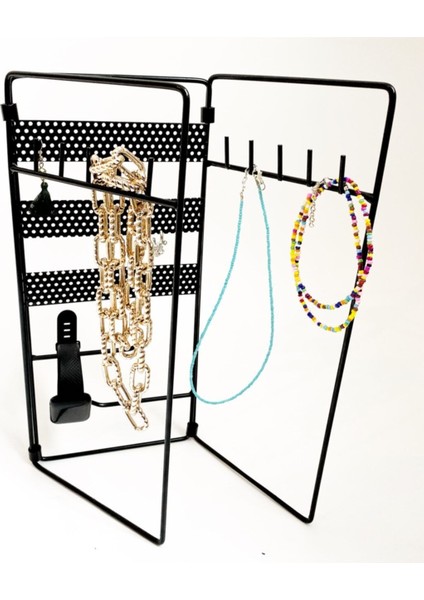 Siyah Katlamalı Takı Düzenleyici, Metal, 3 Parça, Ekru, Pratik ve Şık Saklama Yöntemi indirimleri