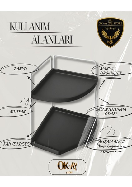 Dekoratif Ahşap Organizer | Paslanmaz Çelik Organizer – Mutfak, Banyo, Salon, Çalışma Masası fırsatları