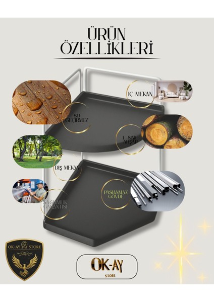 Dekoratif Ahşap Organizer | Paslanmaz Çelik Organizer – Mutfak, Banyo, Salon, Çalışma Masası indirimleri