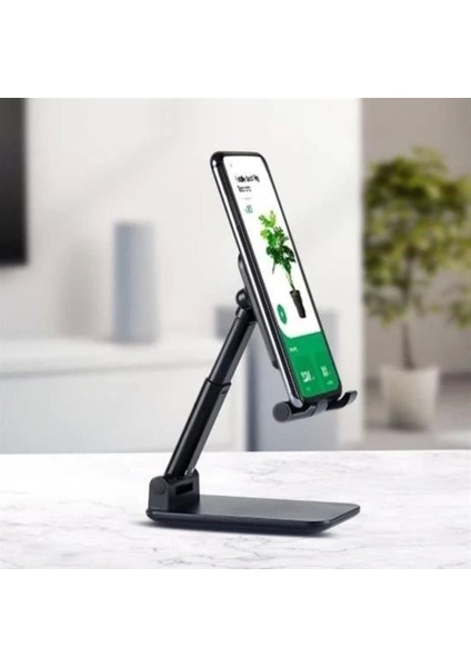 Gri katlanabilir ayarlanabilir telefon standı, pratik ve şık tasarım