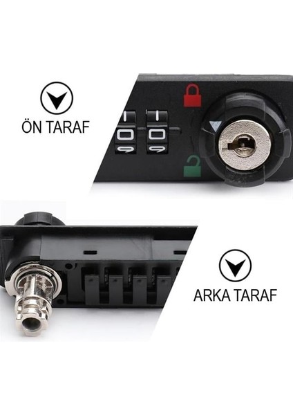 PM-26731 4 Haneli Şifreli ve Anahtarlı Mekanik Siyah Çekmece Dolap Kilidi (Sol) fiyatları