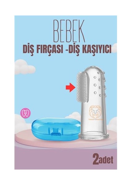 Mulvxarb ARB02 Bebek Diş Fırçası Diş Kaşıyıcı Silikon Kutulu 2 Li Set ( )