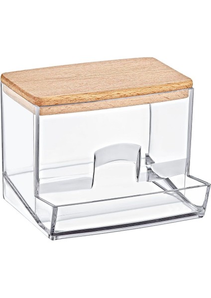 Çok Renkli Ahşap Kapaklı Pamuk Organizer, Şık ve Kullanışlı Saklama Çözümü fiyatları