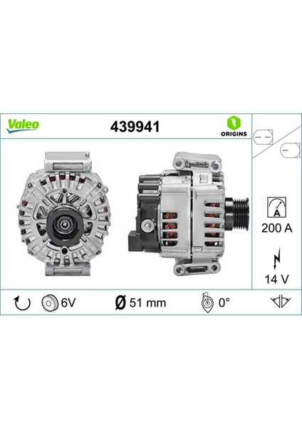 Alternator 14V 200A Mercedes W205 C218 W212 C207 C253 W447 B906 Dpmah
